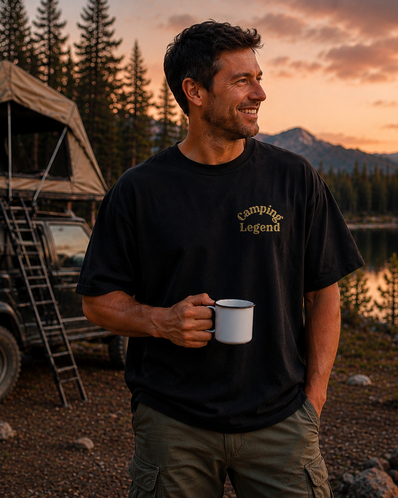 Road Proven Trailer – Unisex Oversize T-Shirt Black – Vorderansicht
