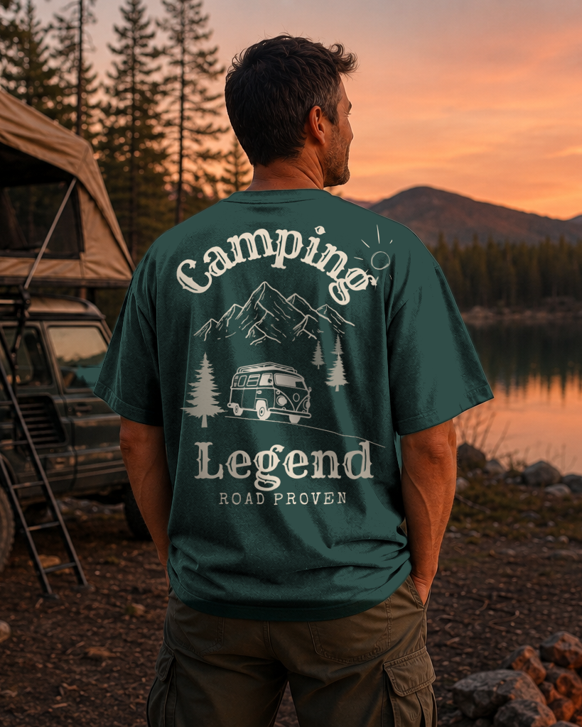 Road Proven Van – Unisex Oversize T-Shirt Glazed Green – Rückenmotiv