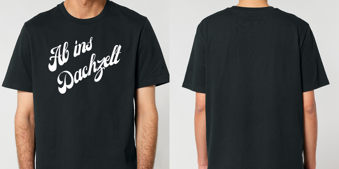 Ab ins Dachzelt – Unisex T-Shirt Camping Vibes – Frontansicht