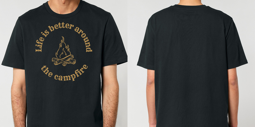 Life is Better Around the Campfire – Unisex T-Shirt Camping Vibes – Frontansicht