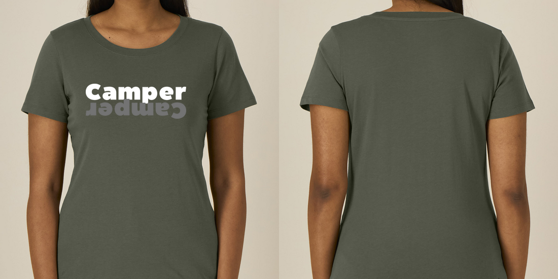 Camper – Damen Tailliertes T-Shirt Camping Vibes – Ansicht 2