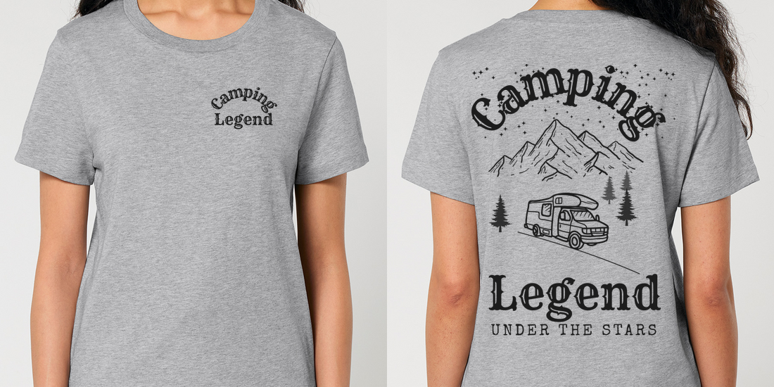 Under The Stars Camper – Damen T-Shirt Camping Legend – Ansicht 4