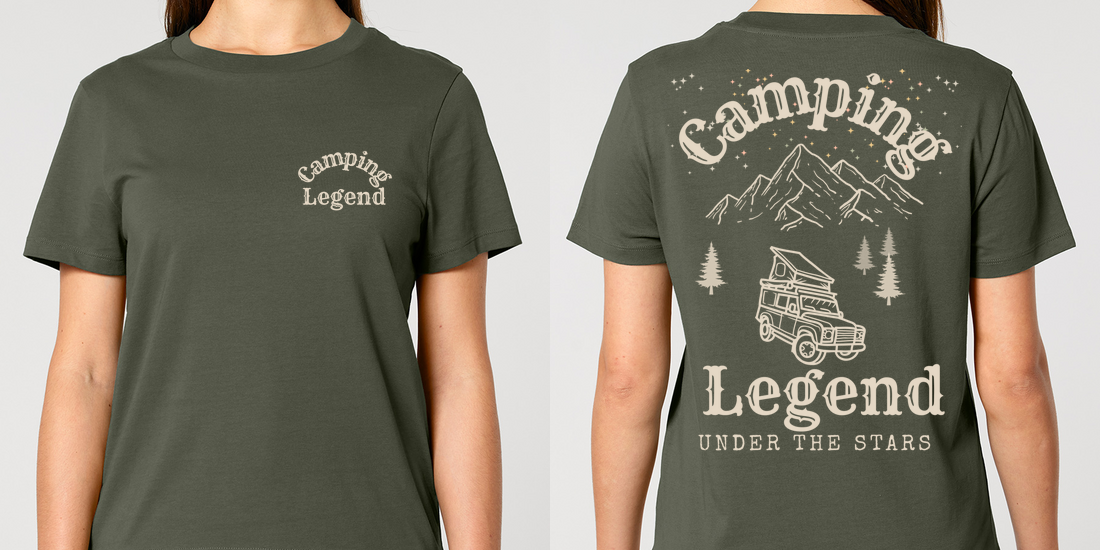 Under The Stars Offroader – Damen T-Shirt Camping Legend – Ansicht 2
