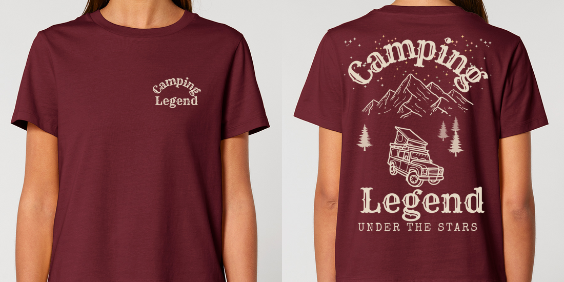 Under The Stars Offroader – Damen T-Shirt Camping Legend – Ansicht 3