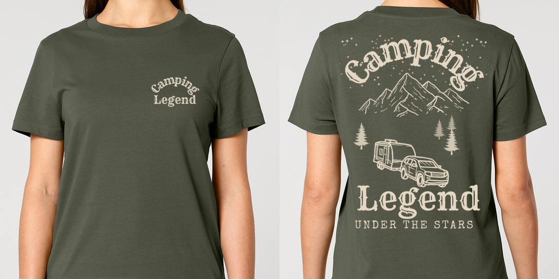 Under The Stars Trailer – Damen T-Shirt Camping Legend – Ansicht 2