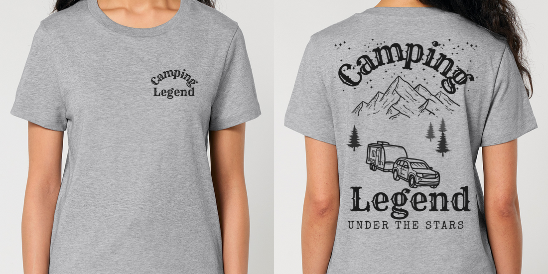Under The Stars Trailer – Damen T-Shirt Camping Legend – Ansicht 4