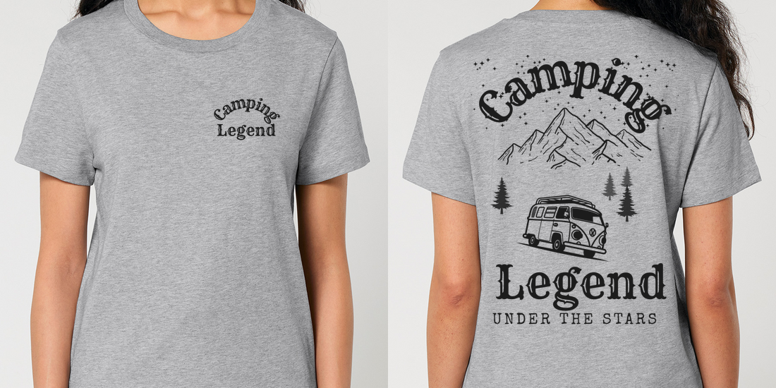 Under The Stars Van – Damen T-Shirt Camping Legend – Ansicht 4