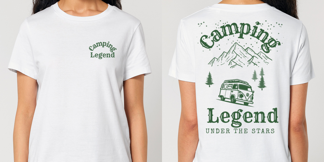 Under The Stars Van – Damen T-Shirt Camping Legend – Ansicht 5