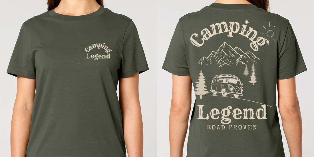 Road Proven Van – Damen T-Shirt Camping Legend – Ansicht 2