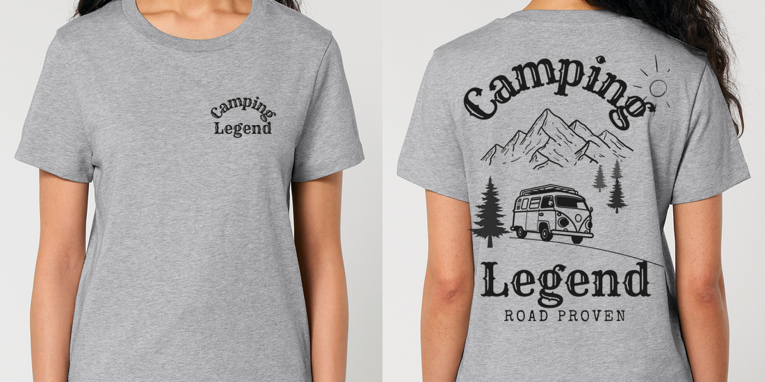 Road Proven Van – Damen T-Shirt Camping Legend – Ansicht 4