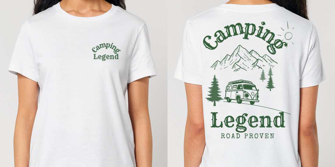 Road Proven Van – Damen T-Shirt Camping Legend – Ansicht 5