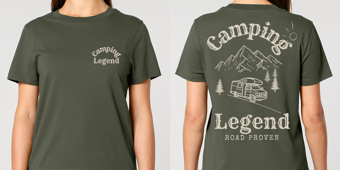 Road Proven Camper – Damen T-Shirt Camping Legend – Ansicht 2