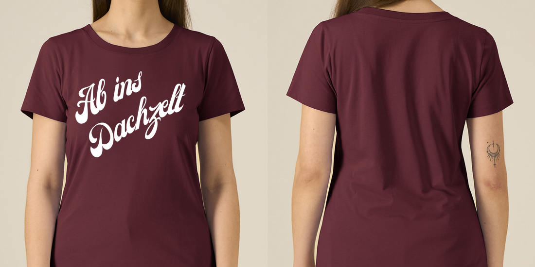 Ab ins Dachzelt – Damen Tailliertes T-Shirt Camping Vibes – Ansicht 2