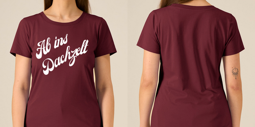 Ab ins Dachzelt – Damen Tailliertes T-Shirt Camping Vibes – Ansicht 2