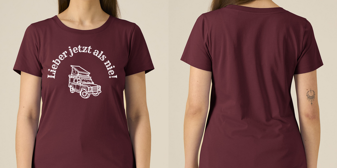 Lieber jetzt als nie – Damen Tailliertes T-Shirt Camping Vibes – Ansicht 2