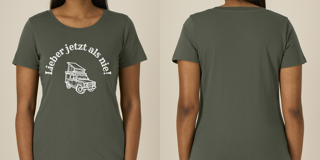Lieber jetzt als nie – Damen Tailliertes T-Shirt Camping Vibes – Ansicht 3