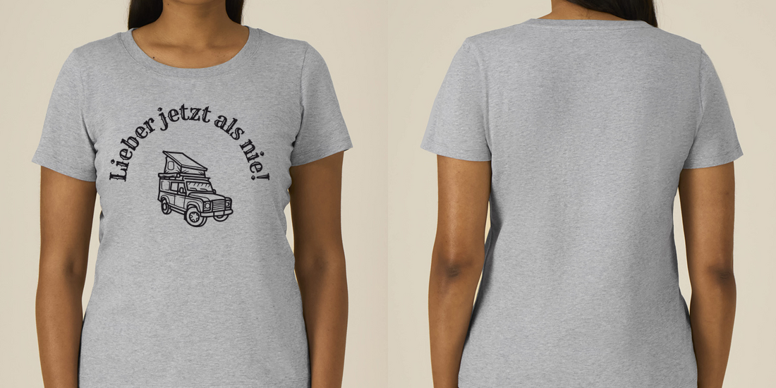 Lieber jetzt als nie – Damen Tailliertes T-Shirt Camping Vibes – Ansicht 4