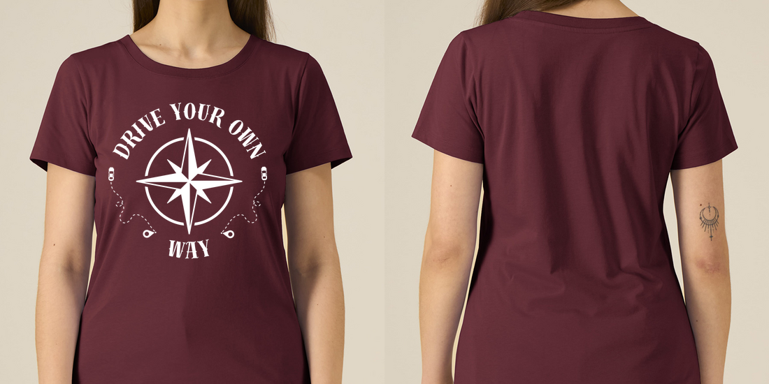 Drive Your Own Way – Damen Tailliertes T-Shirt Camping Vibes – Ansicht 2