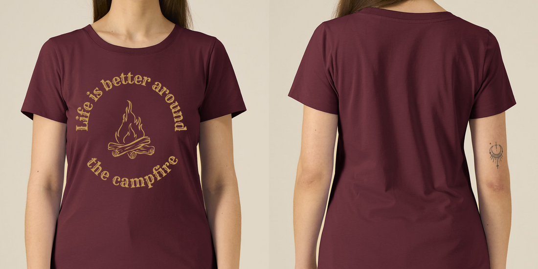 Life is Better Around the Campfire – Damen Tailliertes T-Shirt Camping Vibes – Ansicht 2