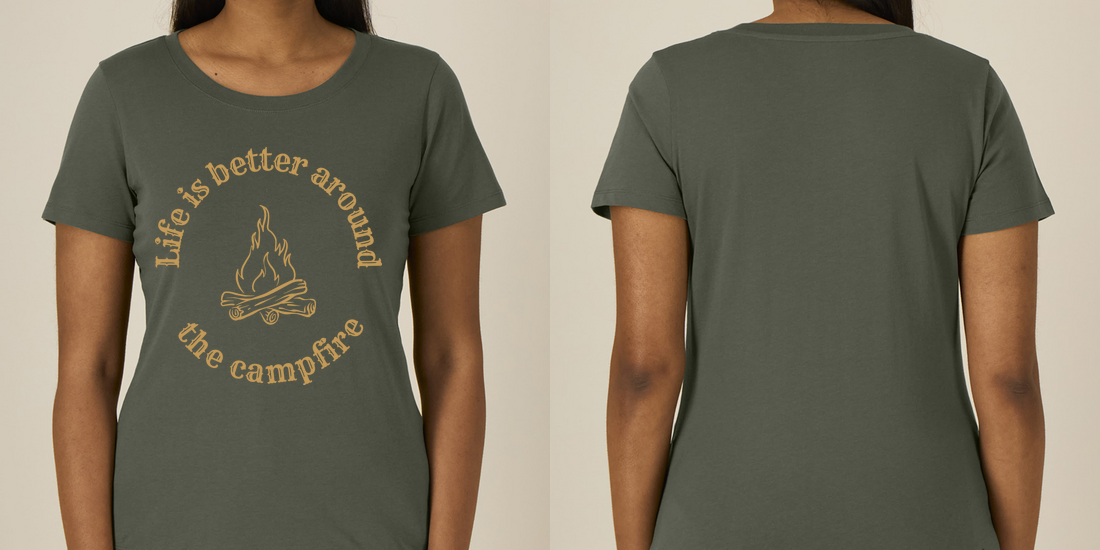 Life is Better Around the Campfire – Damen Tailliertes T-Shirt Camping Vibes – Ansicht 3