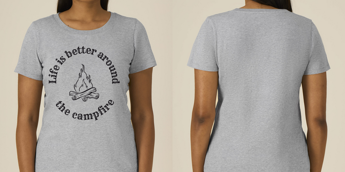 Life is Better Around the Campfire – Damen Tailliertes T-Shirt Camping Vibes – Ansicht 4