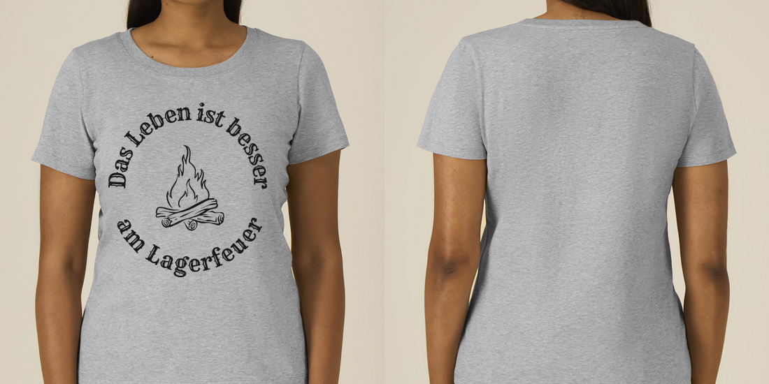 Das Leben ist besser am Lagerfeuer – Damen Tailliertes T-Shirt Camping Vibes – Ansicht 4