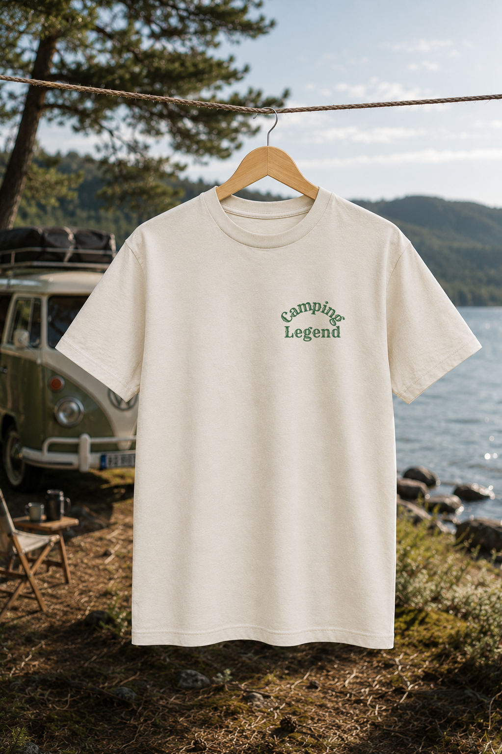 Under The Stars Trailer – Unisex T-Shirt Classic Natural Raw – Flat Vorderansicht