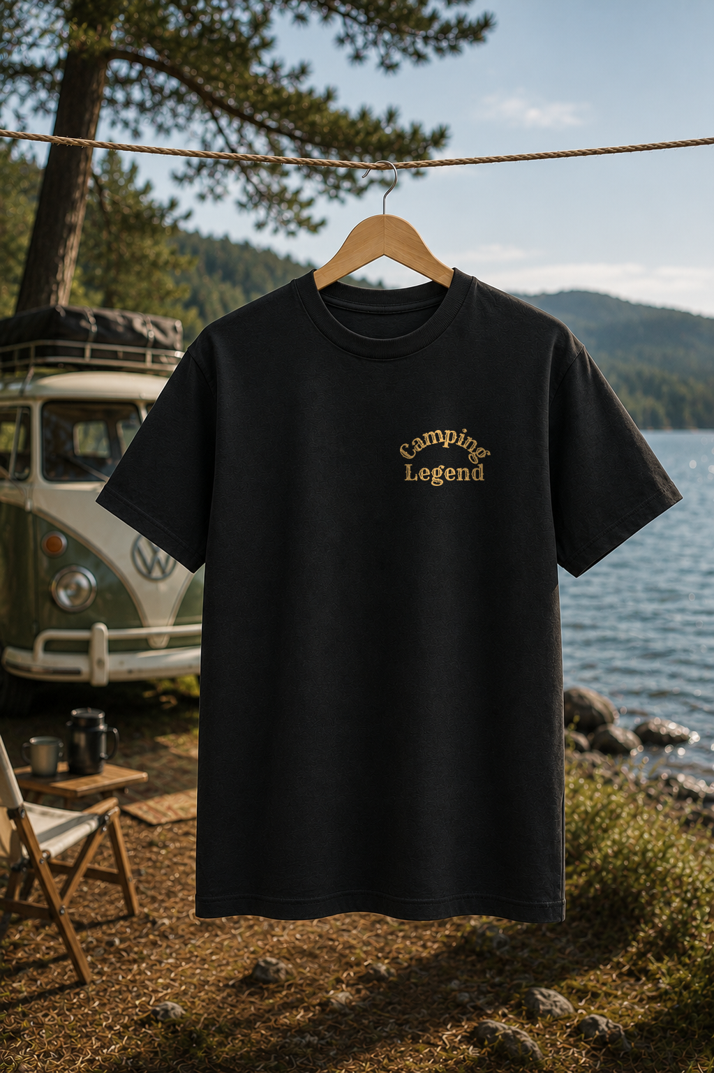 Under The Stars Trailer – Unisex T-Shirt Classic Black – Flat Vorderansicht